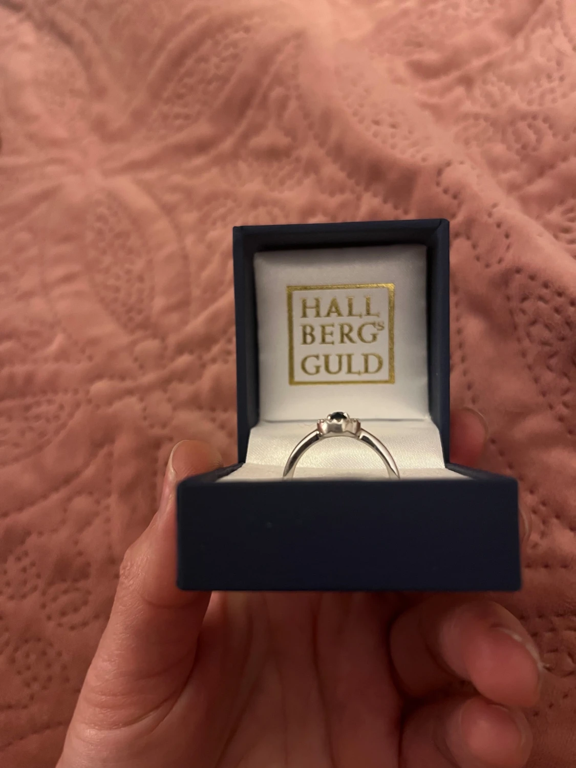 Silverring med blå sten Hallbergs Guld - 1