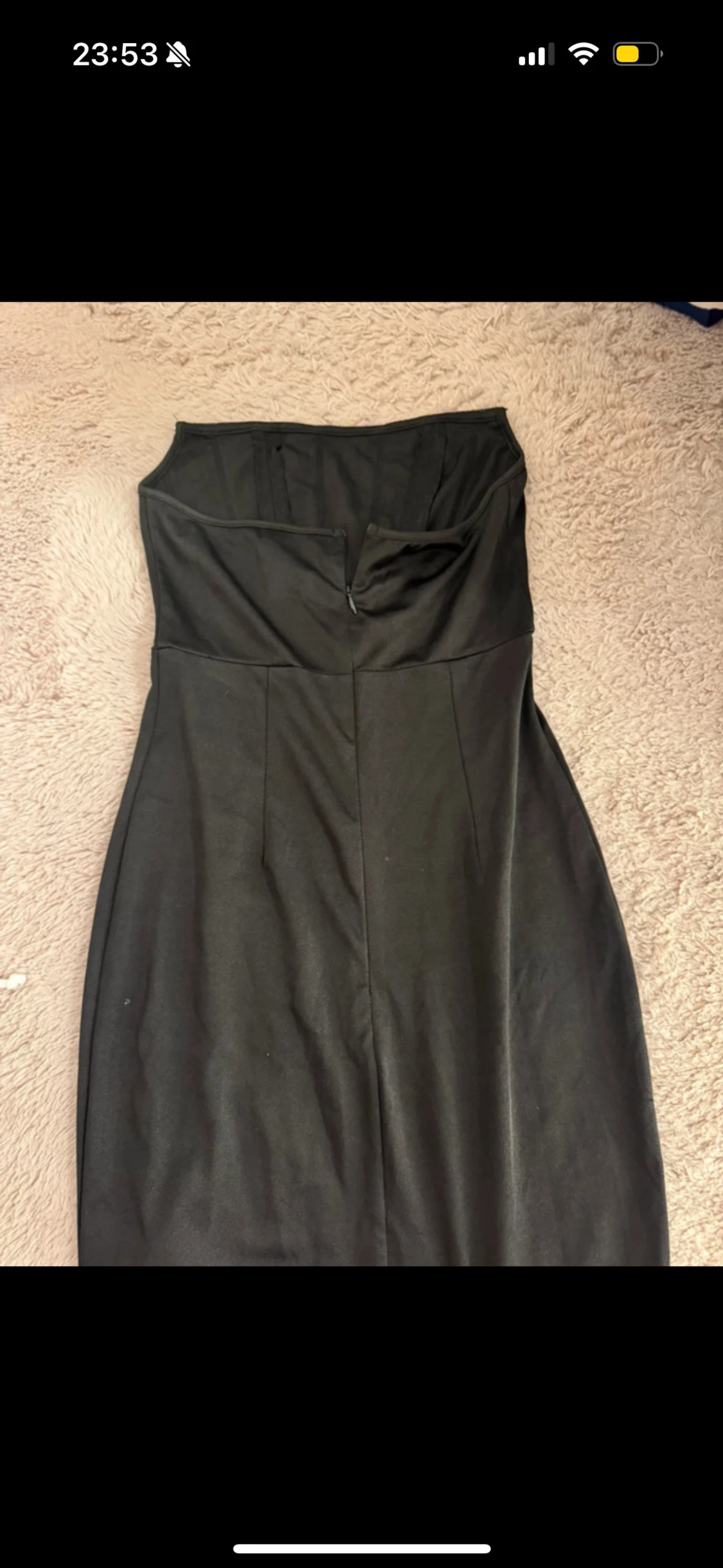 Svart axelbandslös långklänning - 2