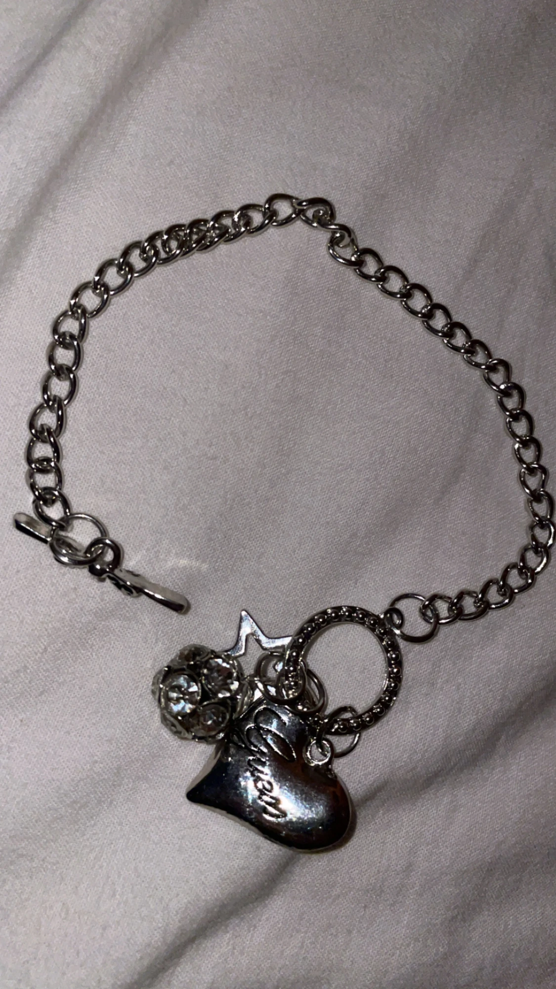 Silver vintage armband med charms