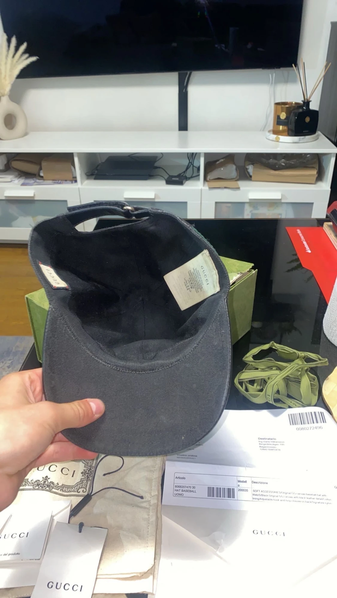 Svart Gucci keps med GG-mönster - 2