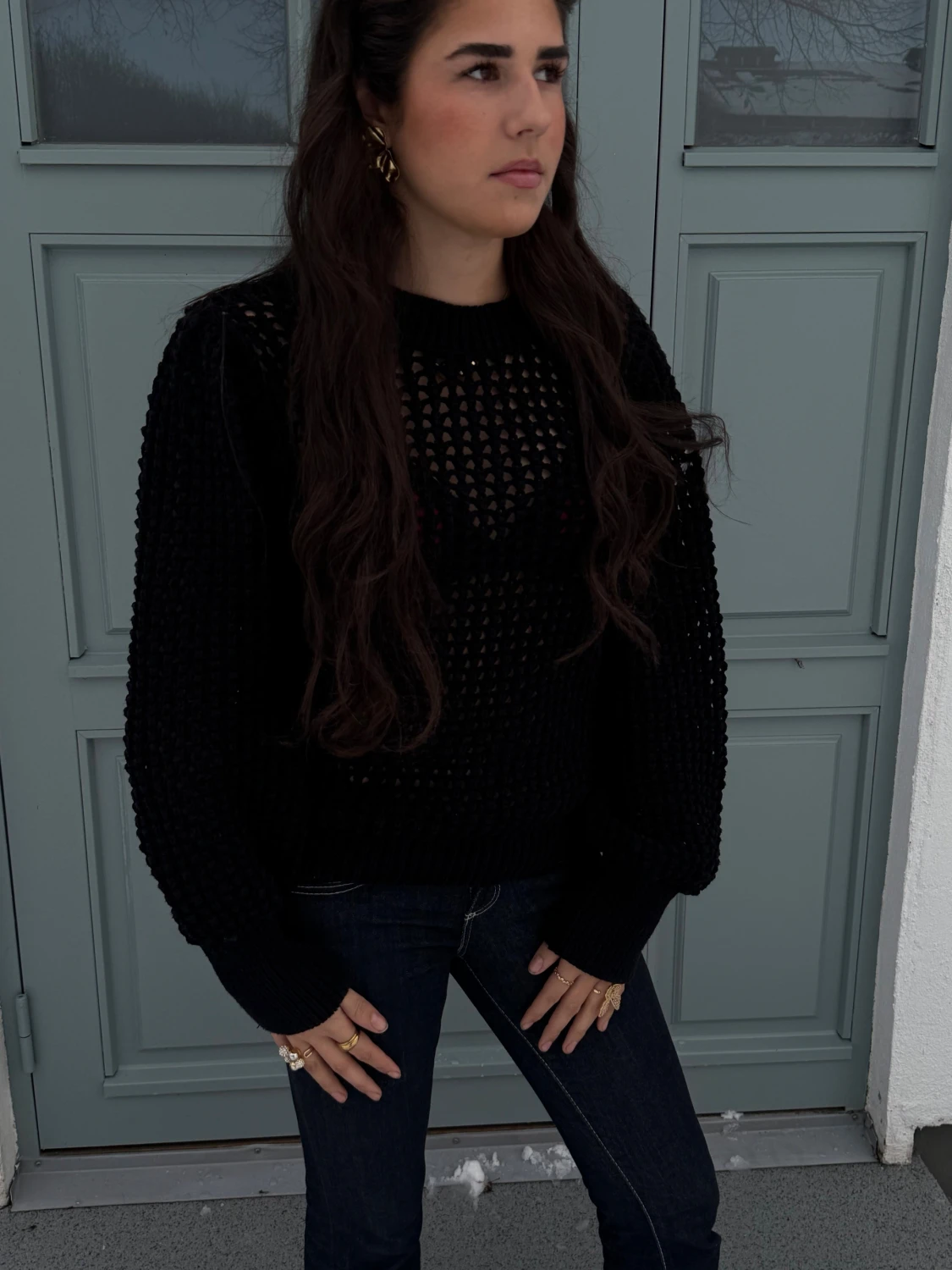 Svart stickad tröja - 1