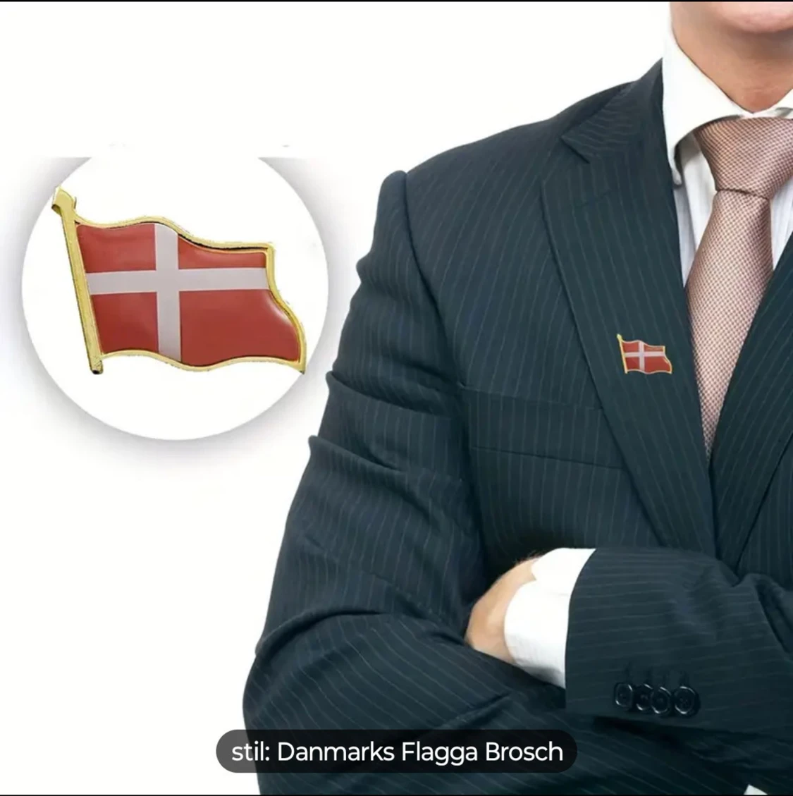 Danmarks flagga pin i metall - 5