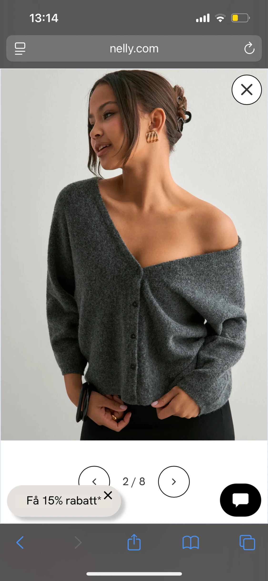 Grå stickad kofta - 1