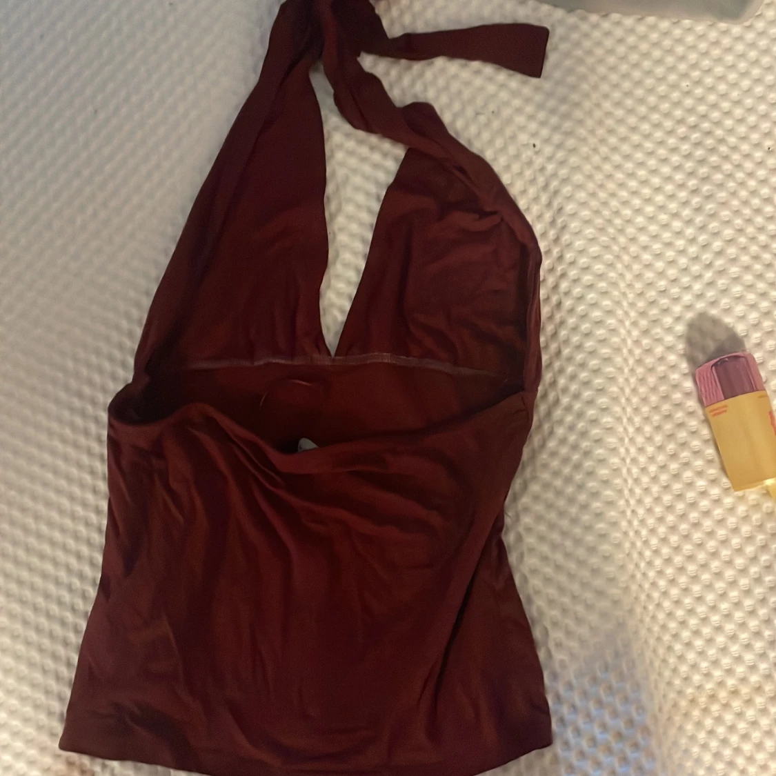 Vinröd omlott halterneck topp 157 - 1