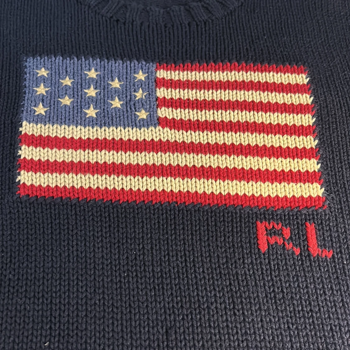 Mörkblå stickad tröja Polo Ralph Lauren American flag - 3