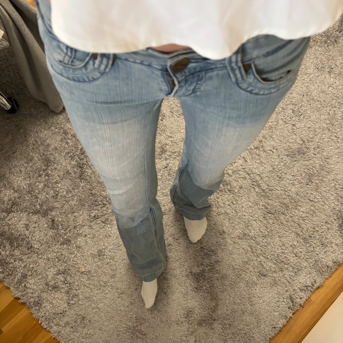 Ljusblåa lågmidjade Jeans - 2