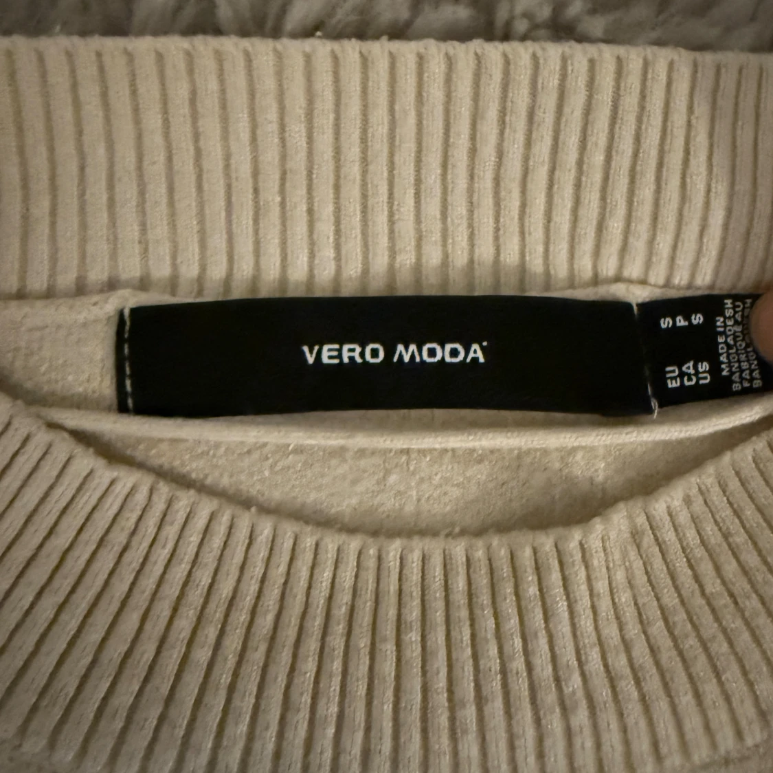 Randig vit stickad tröja Vero Moda - 2
