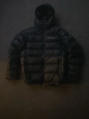 Peak Performance Svart dunjacka  - Säljer en svart dunjacka från Peak Performance med huva och diskret logga på bröstet. Jackan har puffig design, dragkedja framtill och långa ärmar. Perfekt för kalla dagar och riktigt snygg till streetwear-stilen.