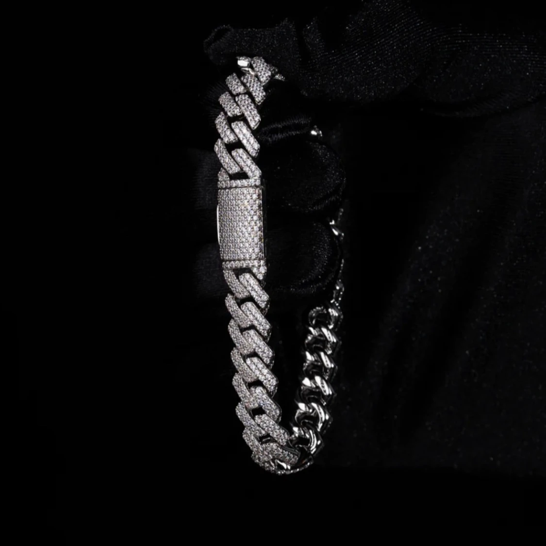 Iced out silverarmband - 3