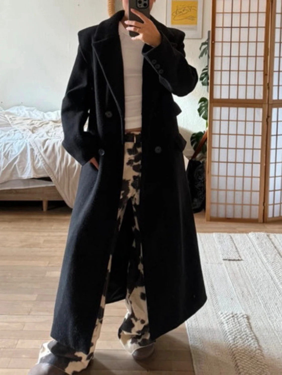 SNYGG lång svart kappa  - 3