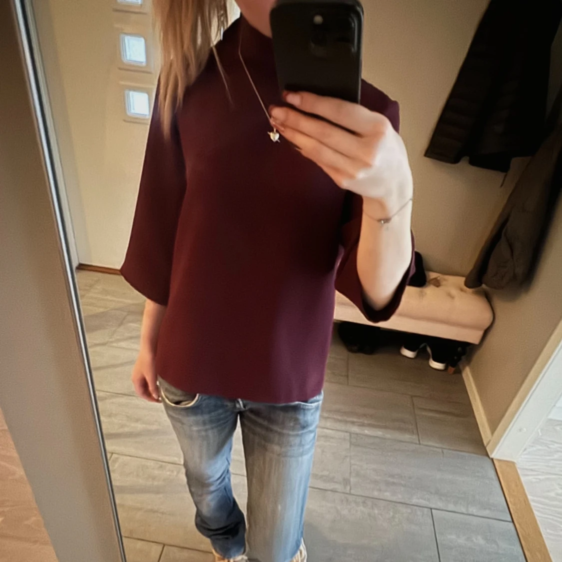 Vinröd trekvart ärmad❤️ - 1