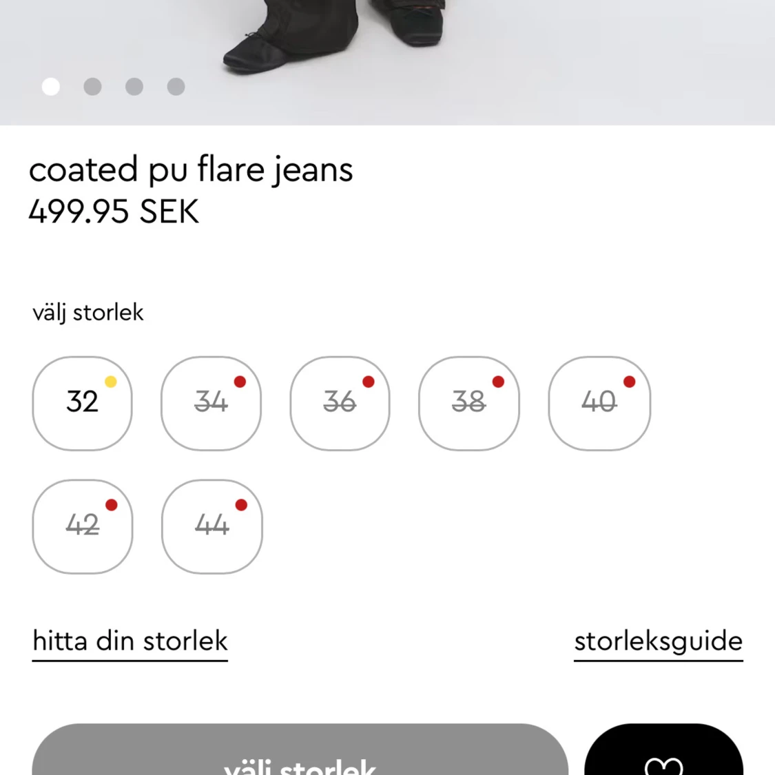 Lågmidjade bootcut skinnbyxor - 2