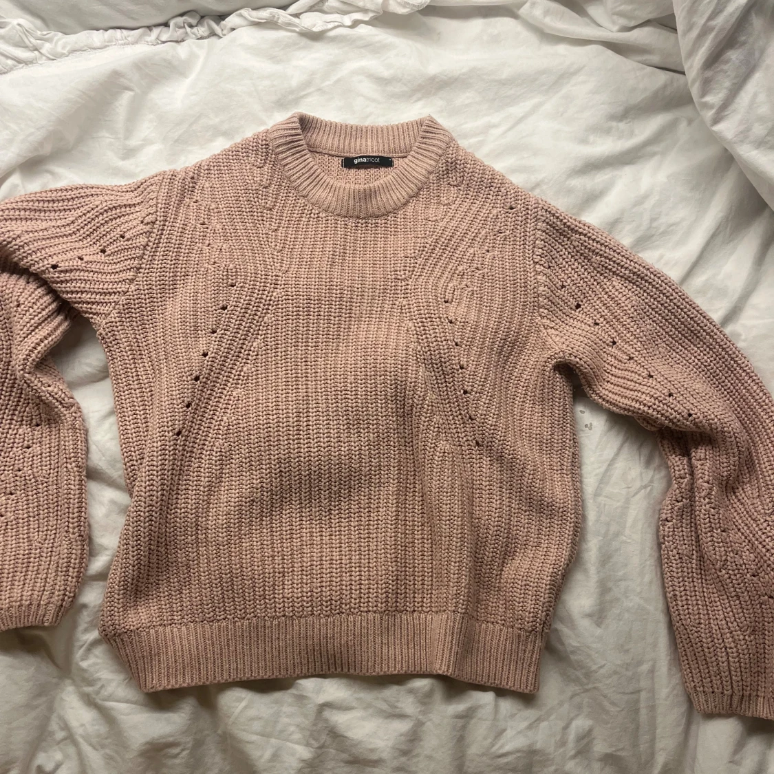 Beige stickad tröja Gina Tricot M - 2