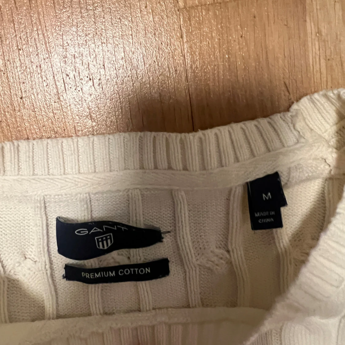 Vit kabelstickad tröja från GANT - 3