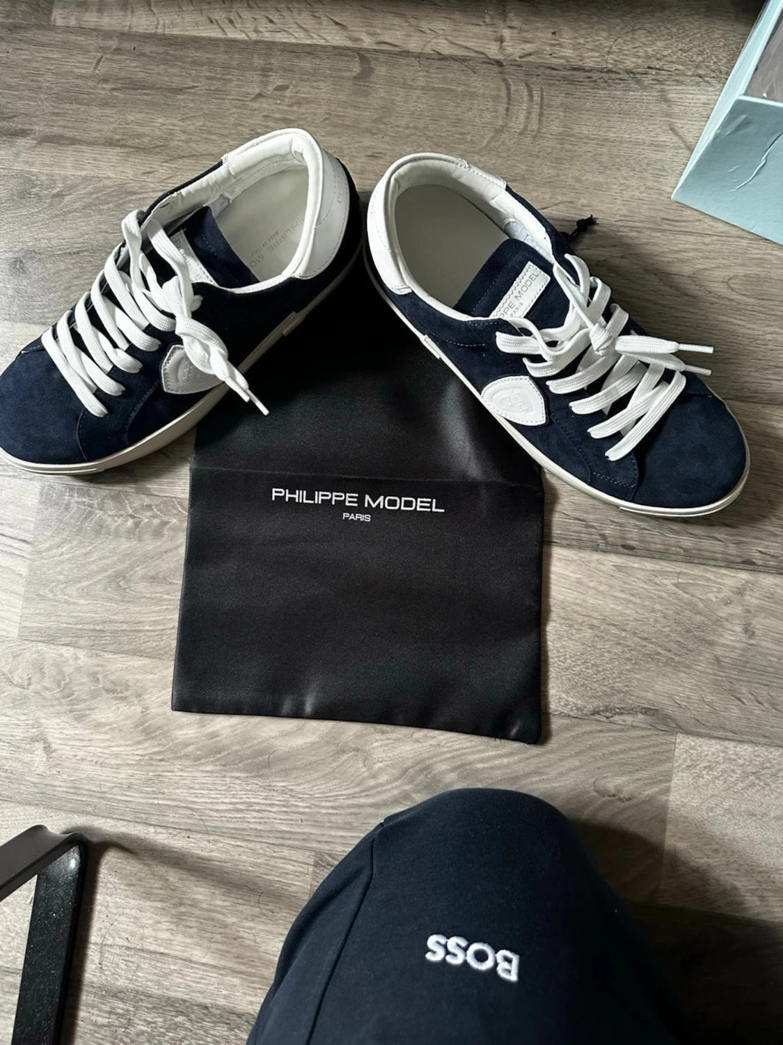 Philippe Model blåa sneakers - 1