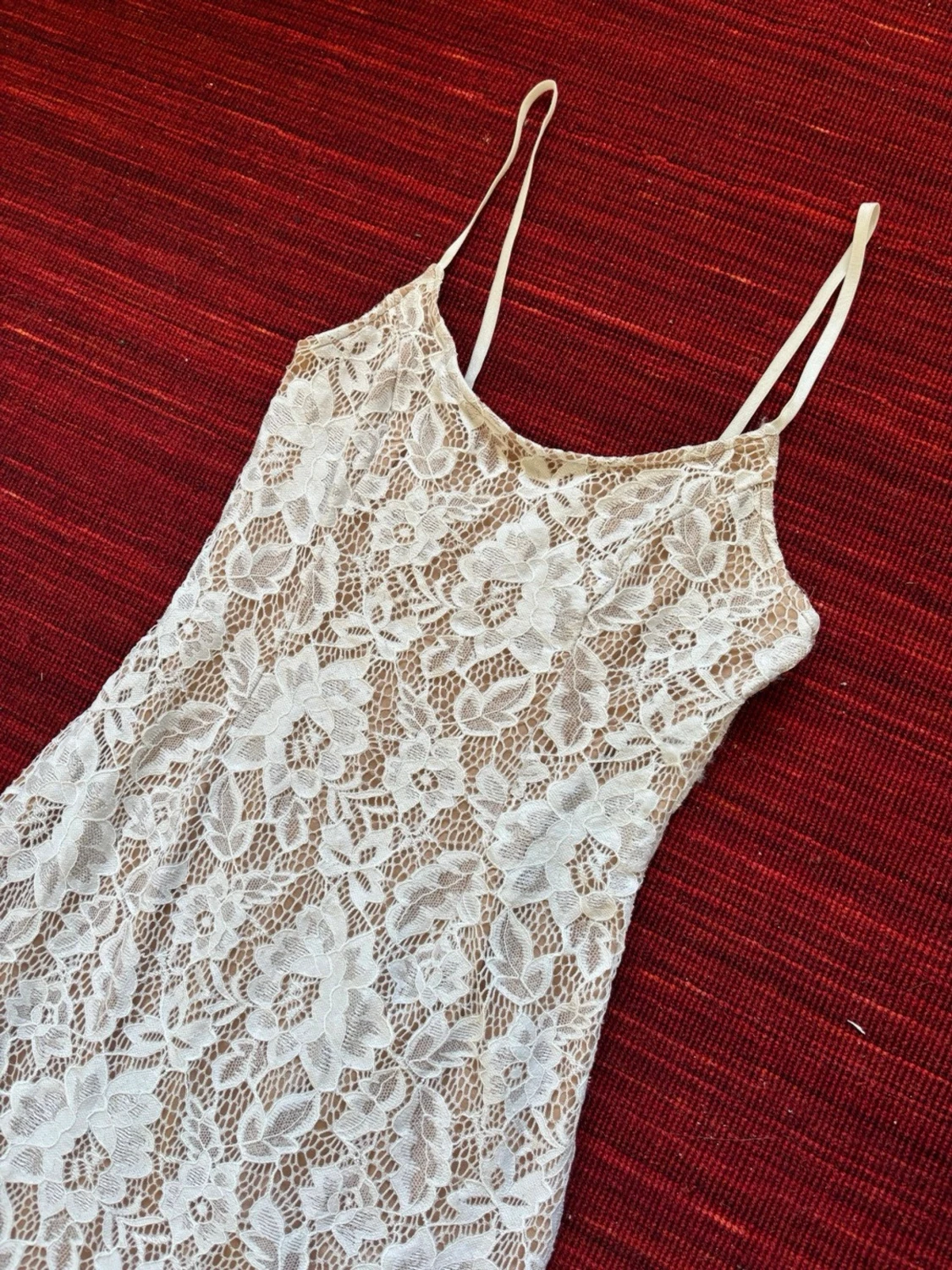 white flowy lace dress - 1