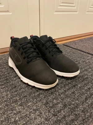 Svarta golfskor  - Snygga svarta golfskor, FootJoy Superlite XP. Bekväma och i mycket fint skick. Använda en golfsäsong innan de blev för små. . 