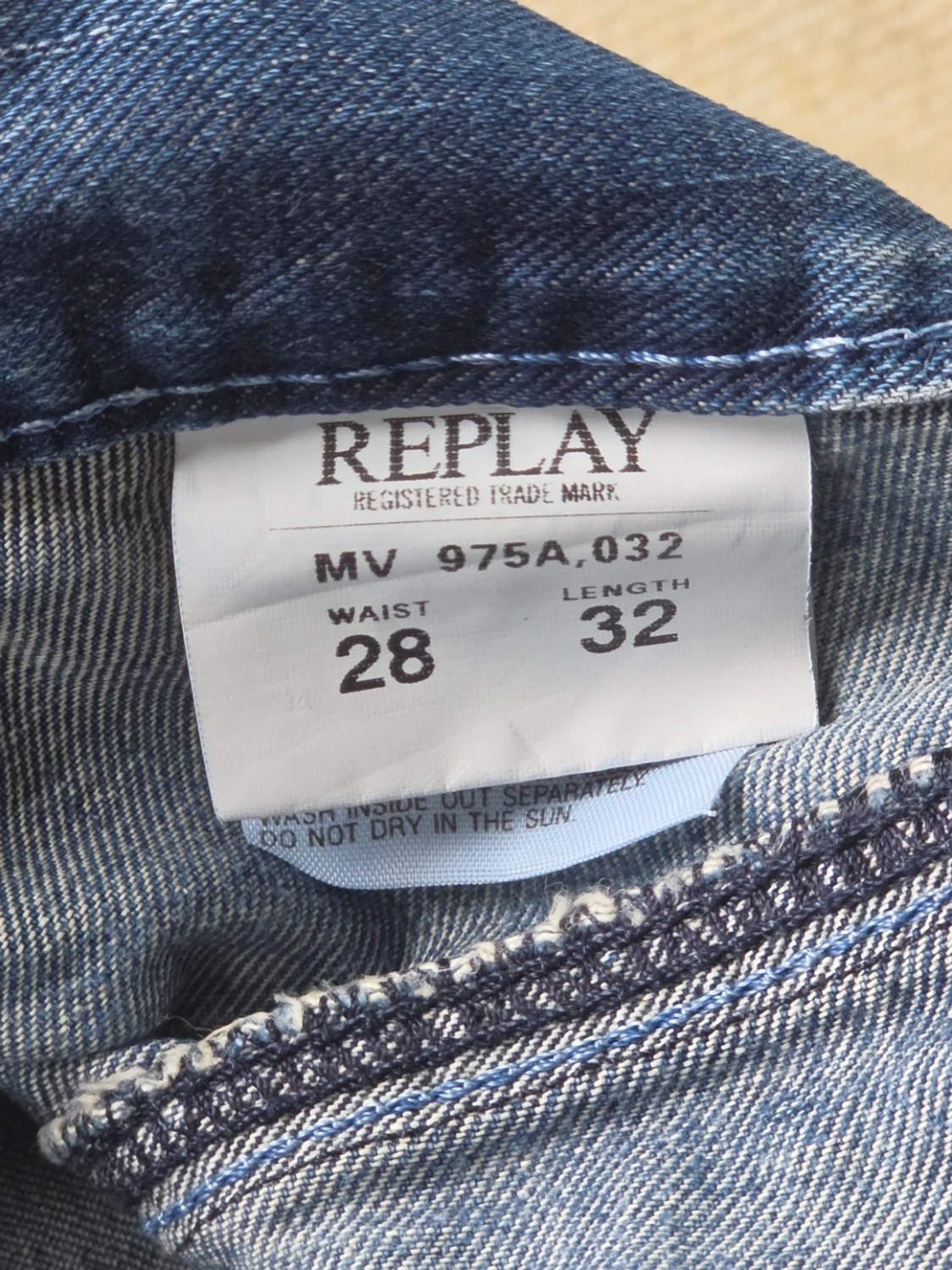 Replay jeans blå W28 L32 - 5