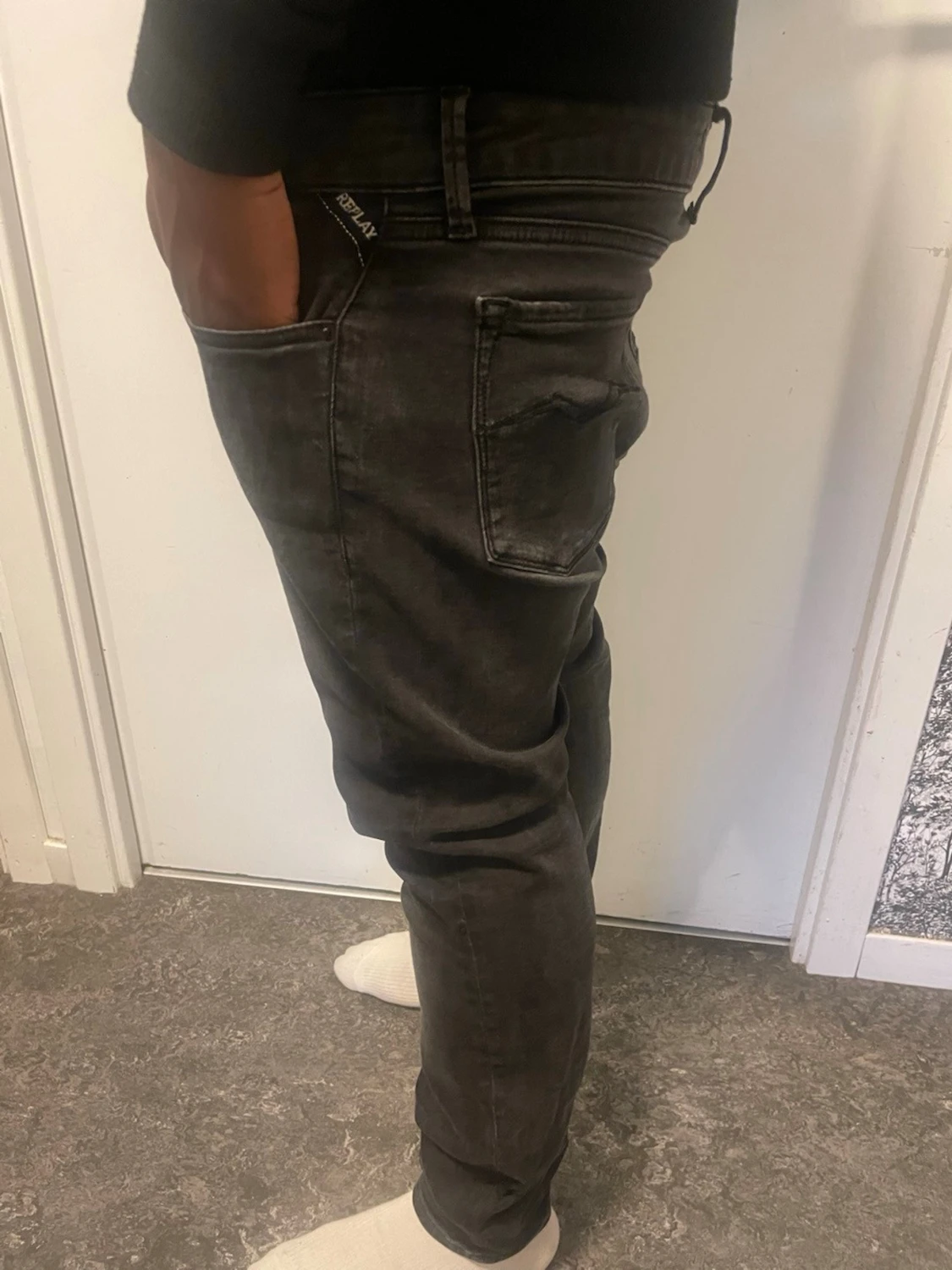 Svarta slim fit jeans - 3