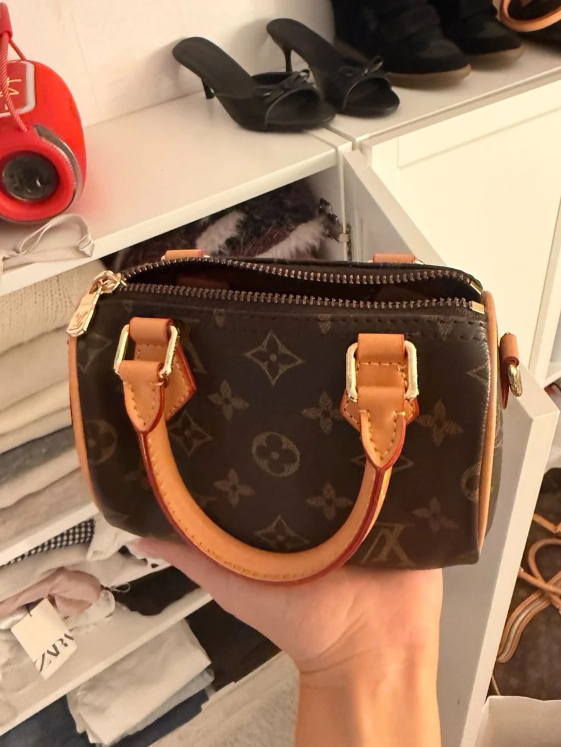 Mini monogram handväska brun - 1