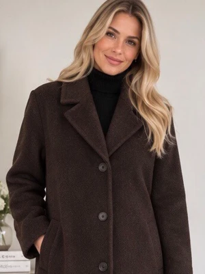 La Corde Made in Italy Long Mohair & Wool Coat – Chocolate Brown - Elegant vintage long coat by La Corde – Made in Italy in a beautiful deep chocolate brown colour.  Luxurious fabric blend with 60% mohair and 20% pure new wool, giving the coat a warm, soft and premium feel. Classic timeless cut with a notched collar, button fastening and side pockets.  Beautiful long silhouette – elegant, minimal and easy to style with both casual and dressy outfits.  • 60% Mohair • 20% Pure New Wool • 20% Polyamide • 100% Viscose lining • Made in Italy • Chocolate brown • Long