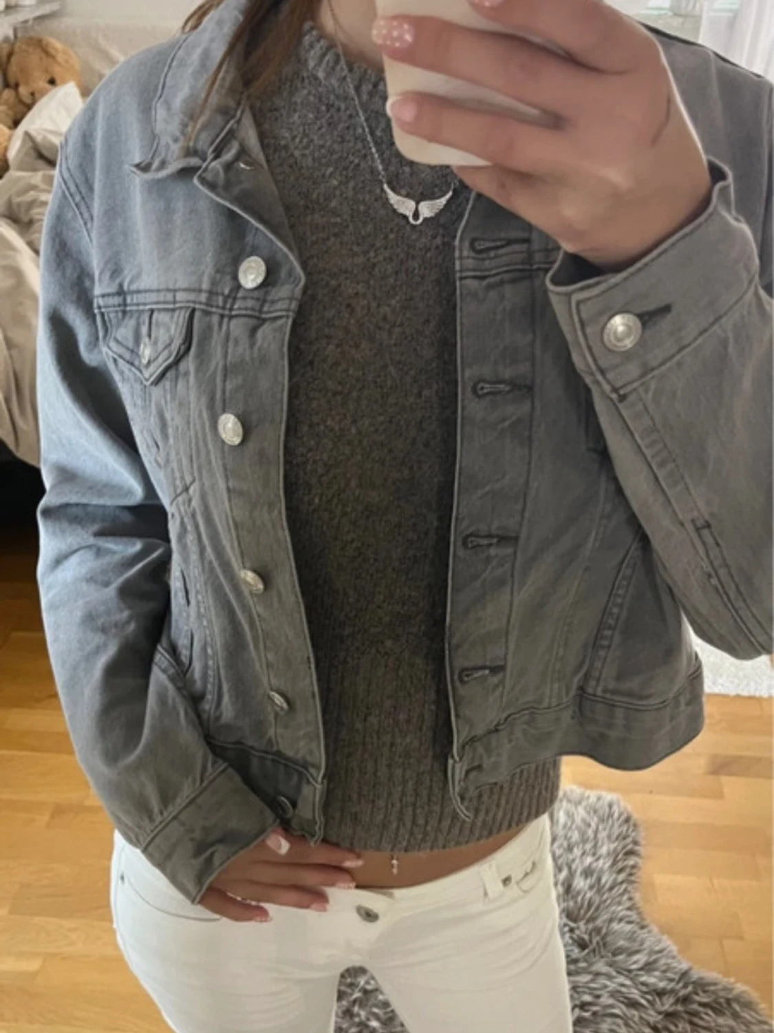 Grå jeansjacka - 1