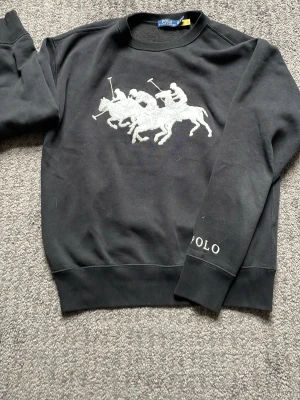 RALPH LAUREN - Säljer denna unika super snygga Ralph lauren sweatshirten med vitt märke på bröstet.           Tröjan är i fint skick den har inga skador på sig som helst storlek xs men den sitter nog perfekt som S 📏. Priset är på 400kr men om ni är intresserade så är det bara att komma med ett pris💸💰 skickar alltid inom 24h 📦🚚 