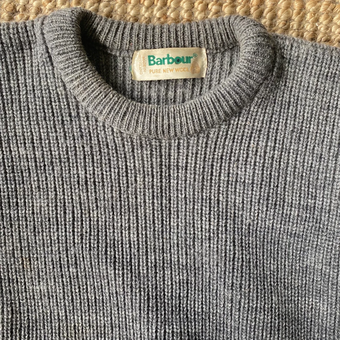 Barbour stickad grå tröja - 90