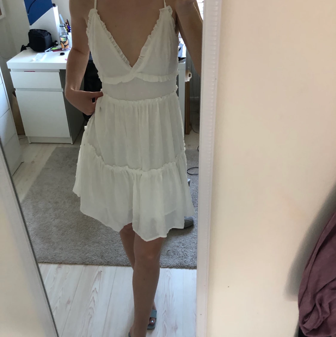 Vit sommarklänning🥰🥰  - 90