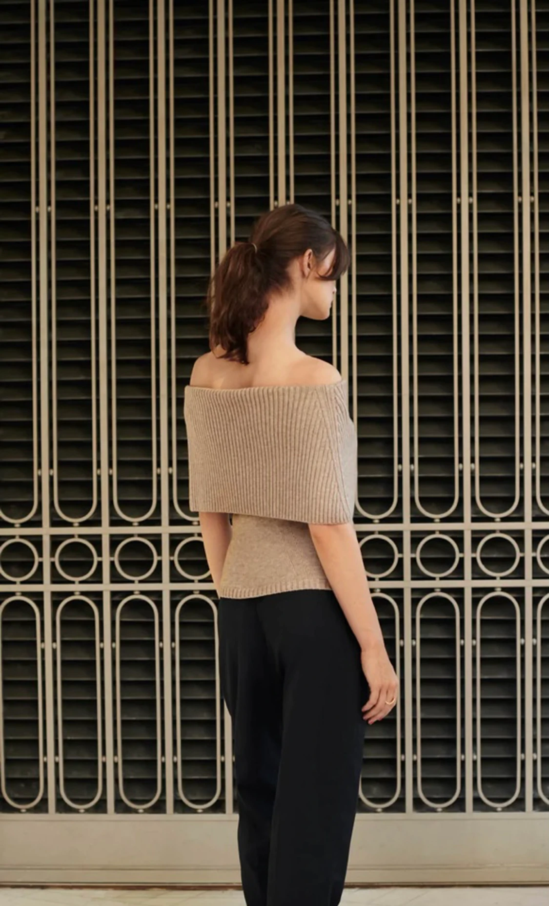 Knitted off shoulder top  - 90