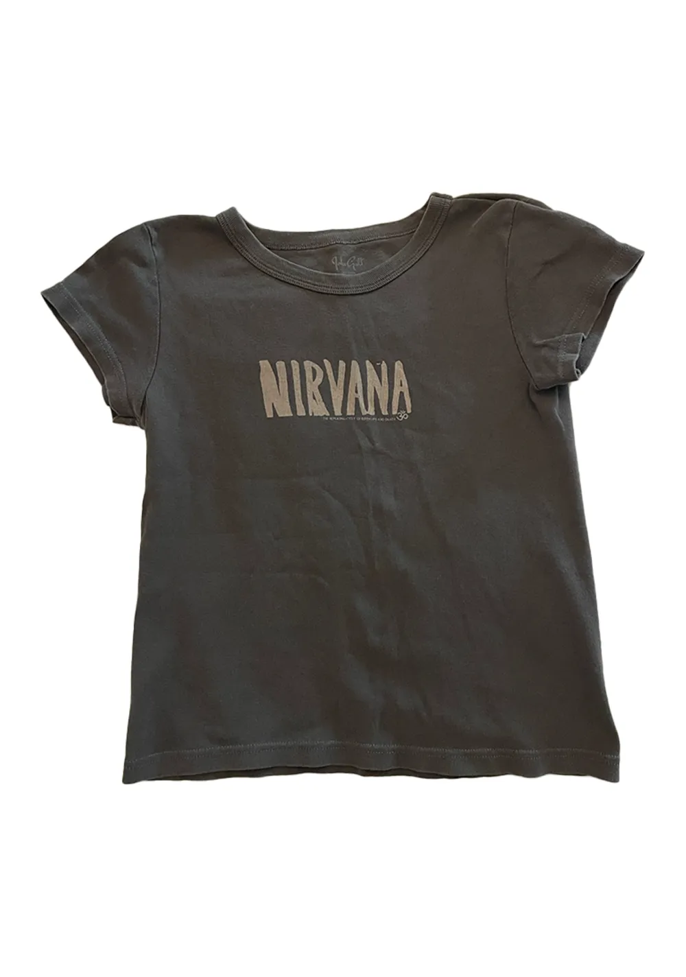 Grå nirvana tröja från Brandy Melville, bra kvalitet, säljer pga ingen användning . Skjortor.