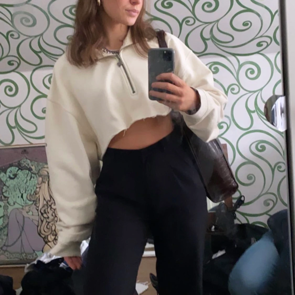 Cropad tjocktröja  - 90