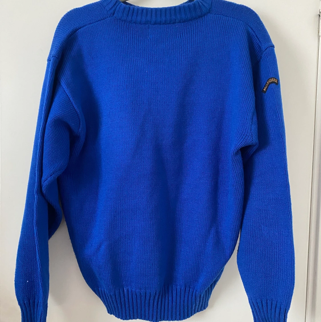 Vintage Stickad tröja blå stl L - 91