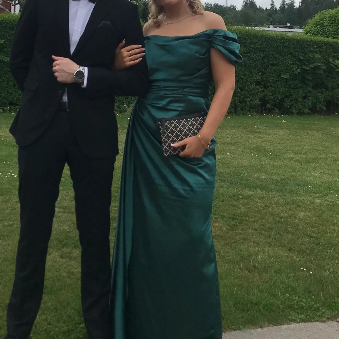 Grön långklänning storlek 42