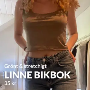 Grönt linne från BikBok, stretchigt material 