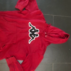 Kappa hoodie strl. XL - Mörkröd hoodie med rejält kappatryck. Mjuk inuti och knappt använd.  Köpare står för frakt