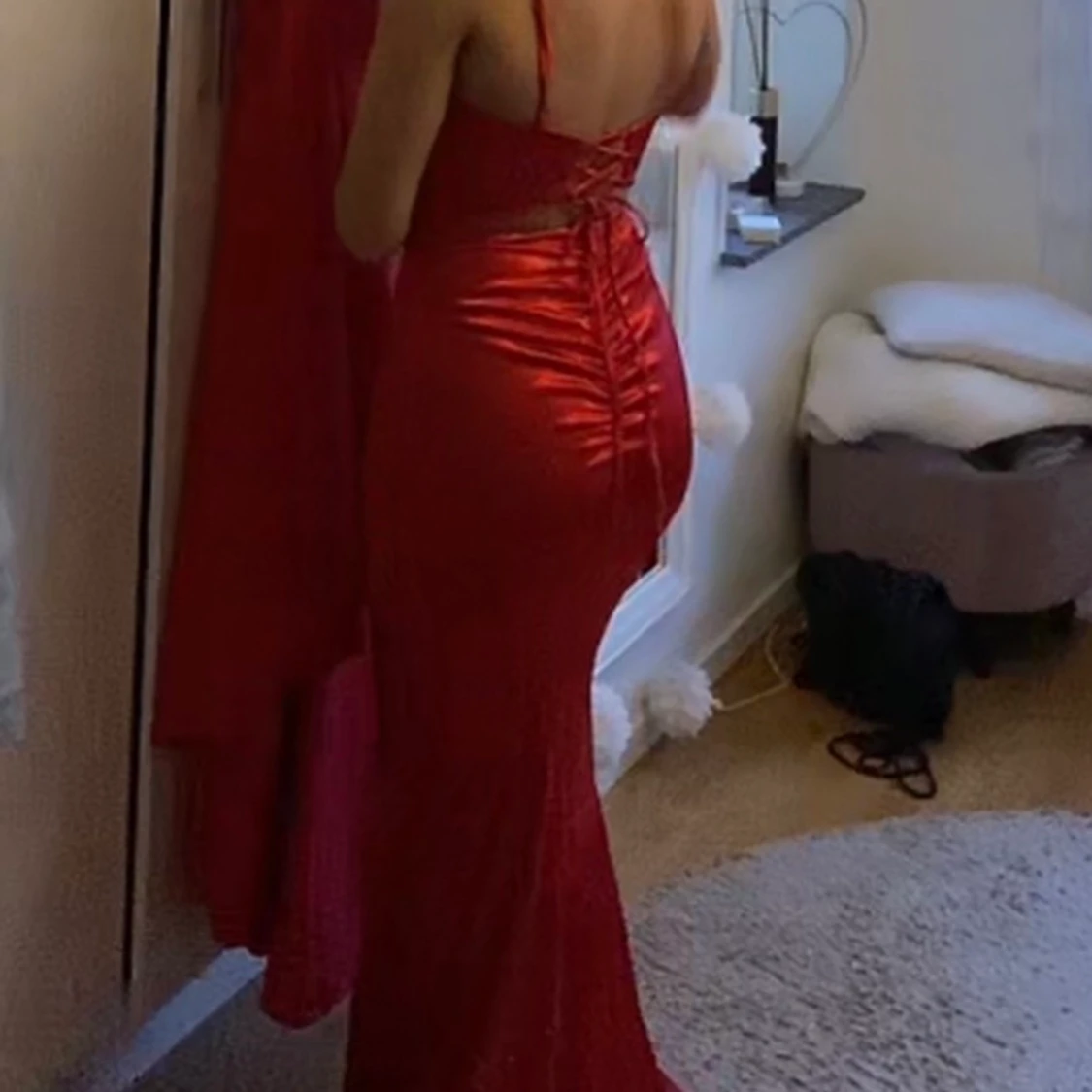 Röd bal/bröllopsklänning - 91