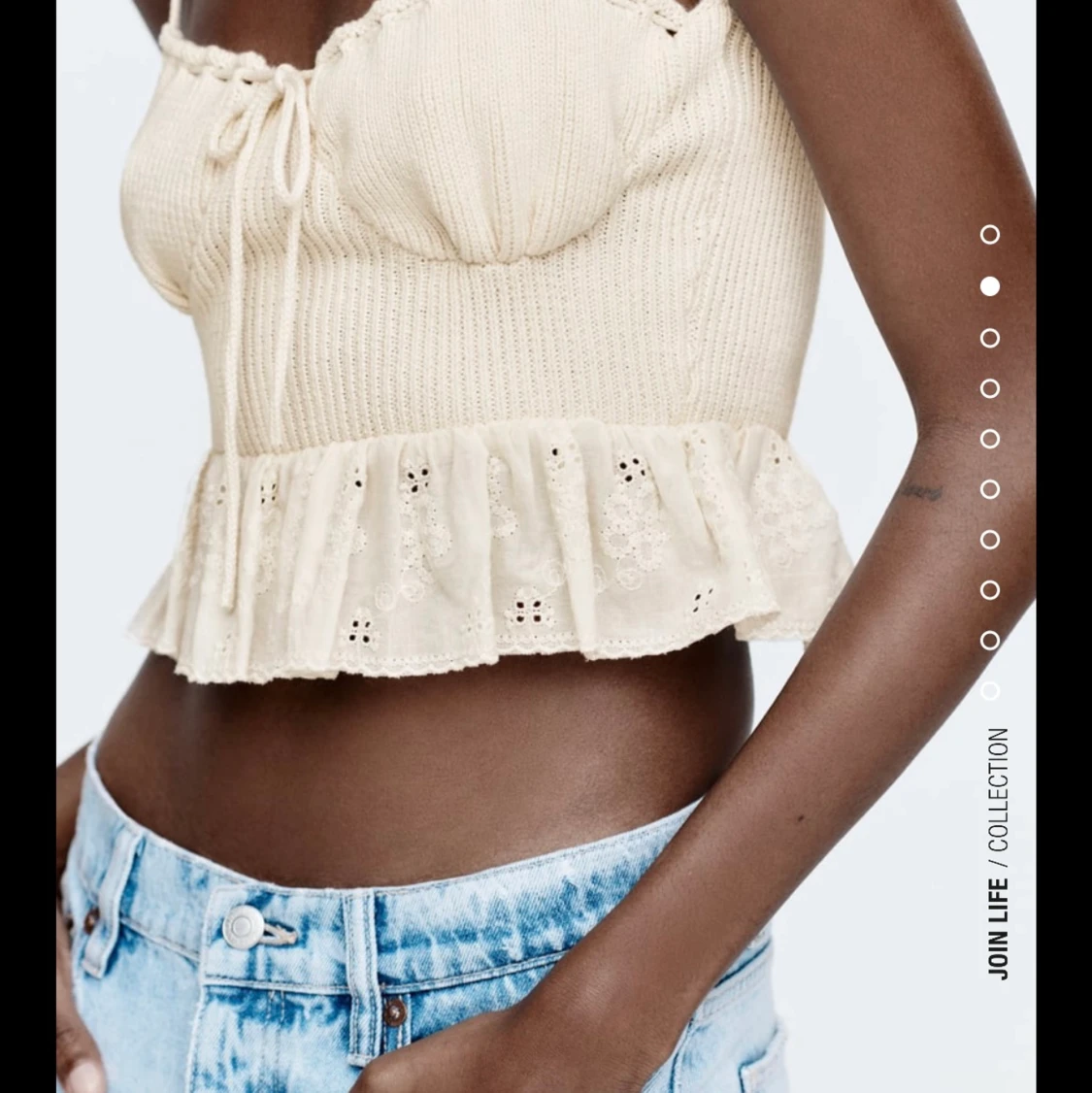 Stickad korsett topp i bomull - 90