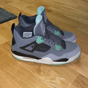 Air Jordan 4 - Ett par Air Jordan 4 retro green glow som jag har haft ett tag nu. Köpte dem på Sneakershyllan i Göteborg för ungefär ett år sedan. Flärpen bak på skon har lossnat lite grann men en händig hand kan säkert fixa till det. 
