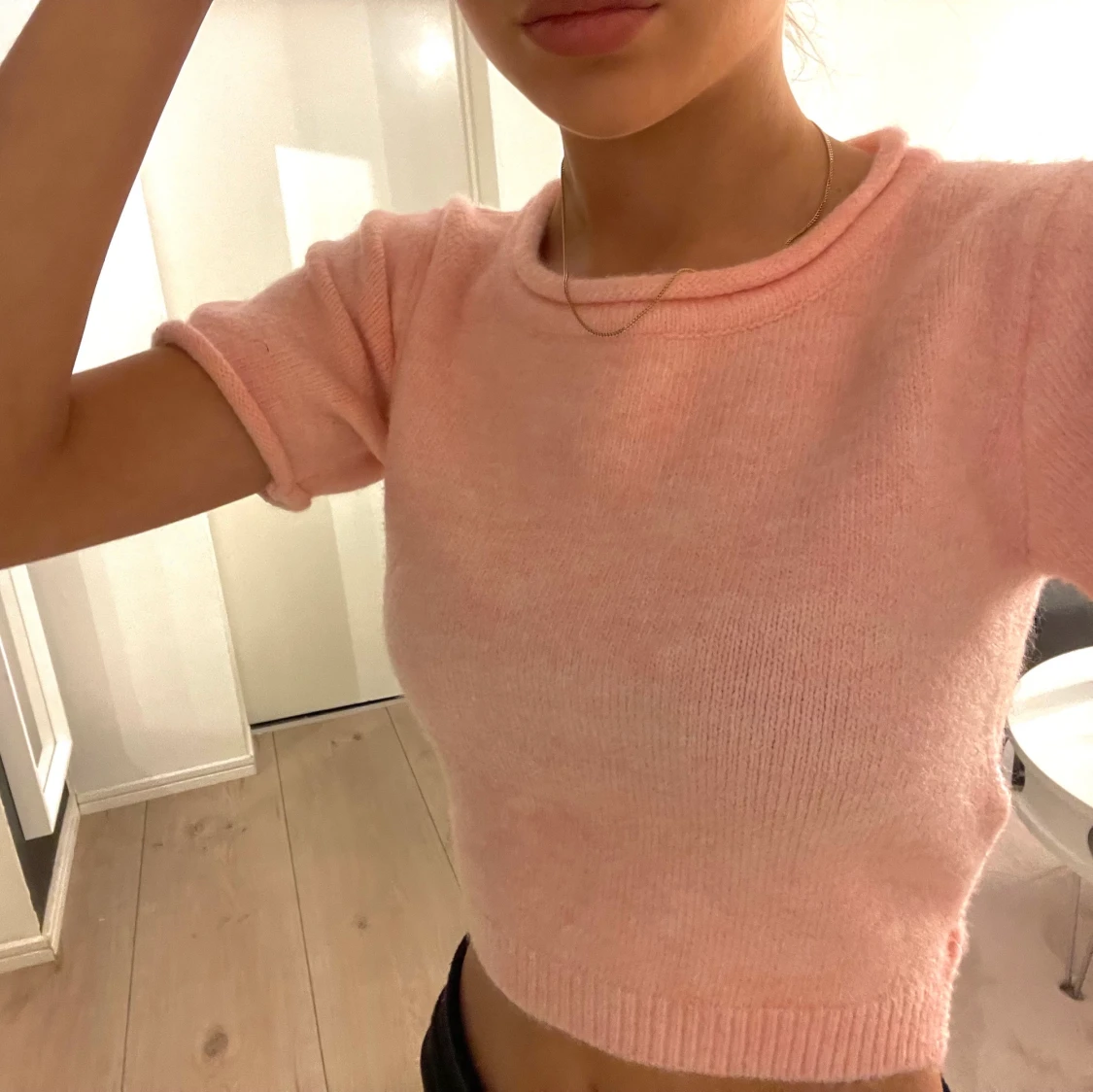 Open back stickad tröja  - 90