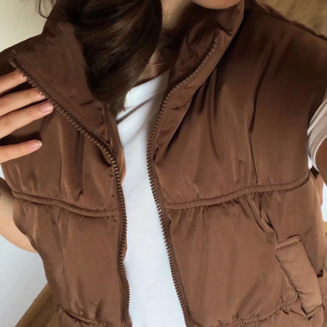 Brun puffer väst - 91
