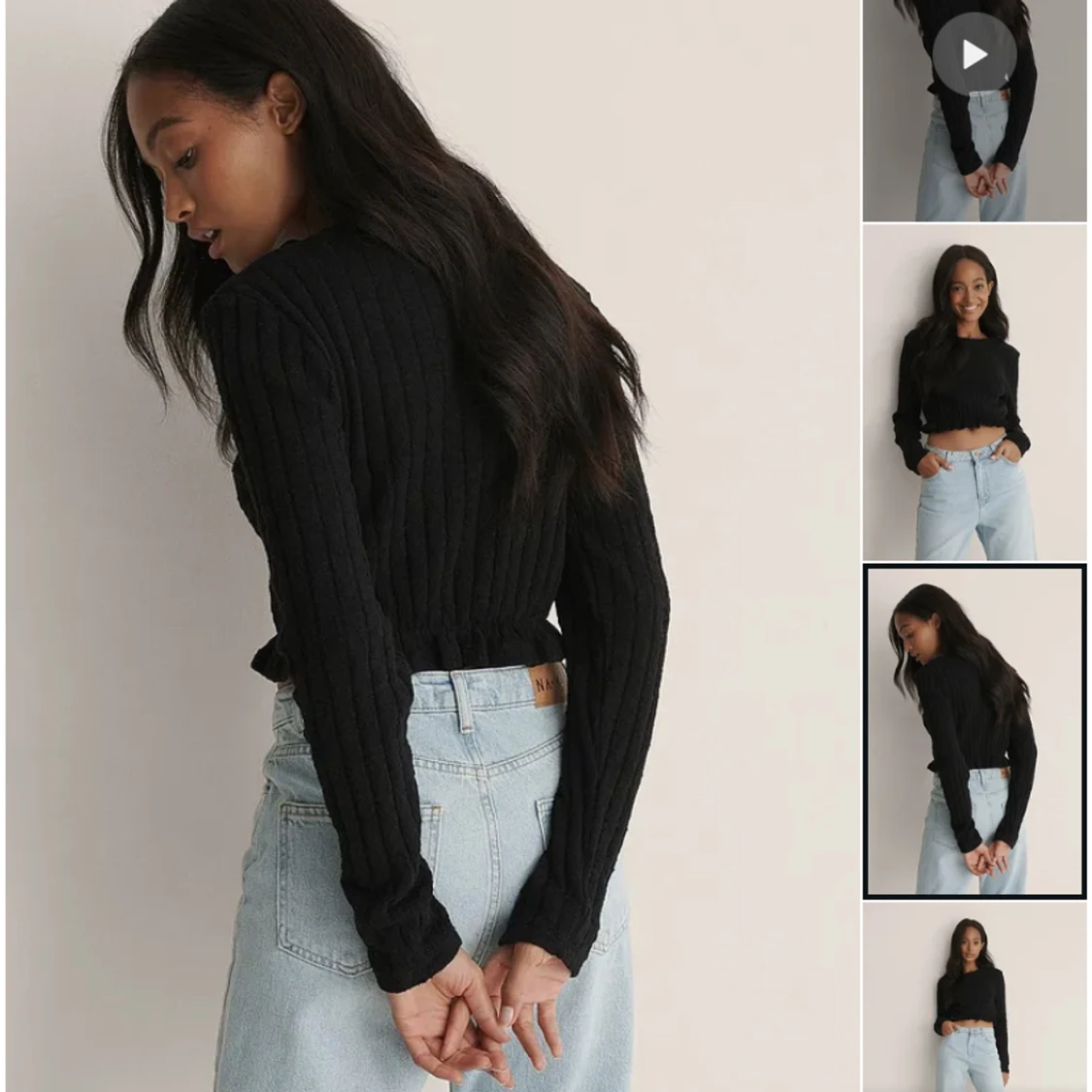 Långärmad stickad tröja  - 90