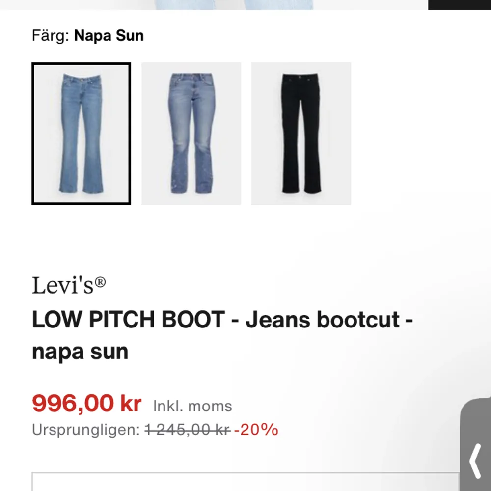 Säljer dessa helt oanvända low pitch bootcut jeansen från levis. Säljer då jag behöver pengar!!  Storlek 25/30. Passar mig perfekt som är 160cm lång. Helt helt oanvända!! Kostar 996 men säljer för 499kr! Skriv för fler bilder!. Jeans & Byxor.