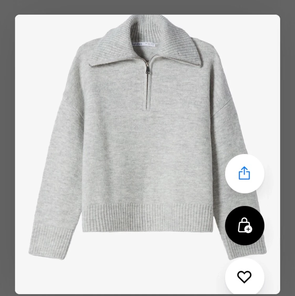 Grå zip up hoodie   - 90