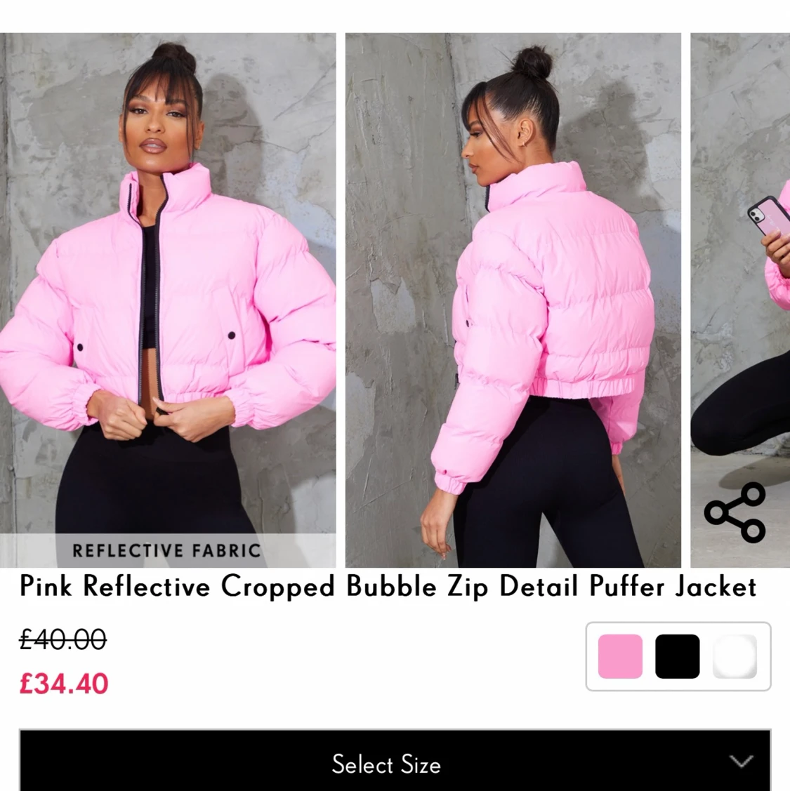 Rosa puffar jacket halva priset  - 90