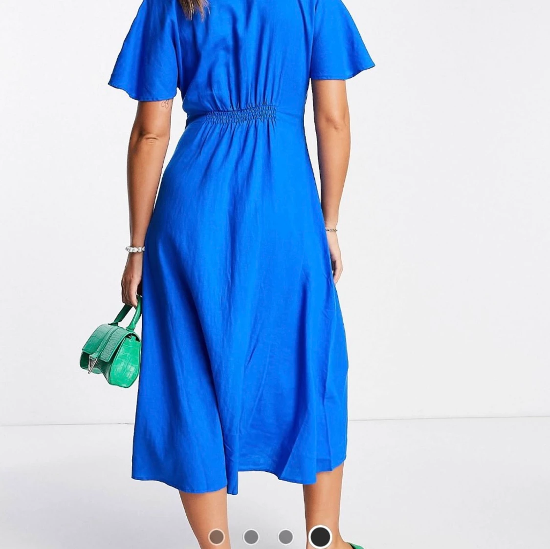 Mango koboltblå klänning i linne - 91