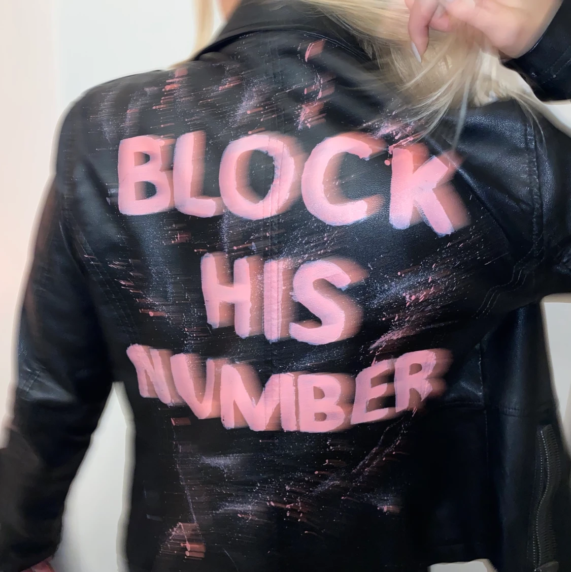 Handmålad skinnjacka