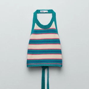 randig topp - helt oanvänd, Randig stickad topp från Zara i storlek S