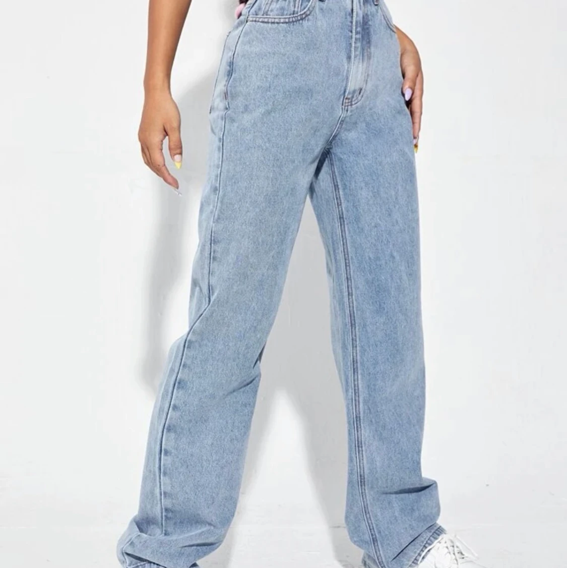 Hög midja breden jeans 