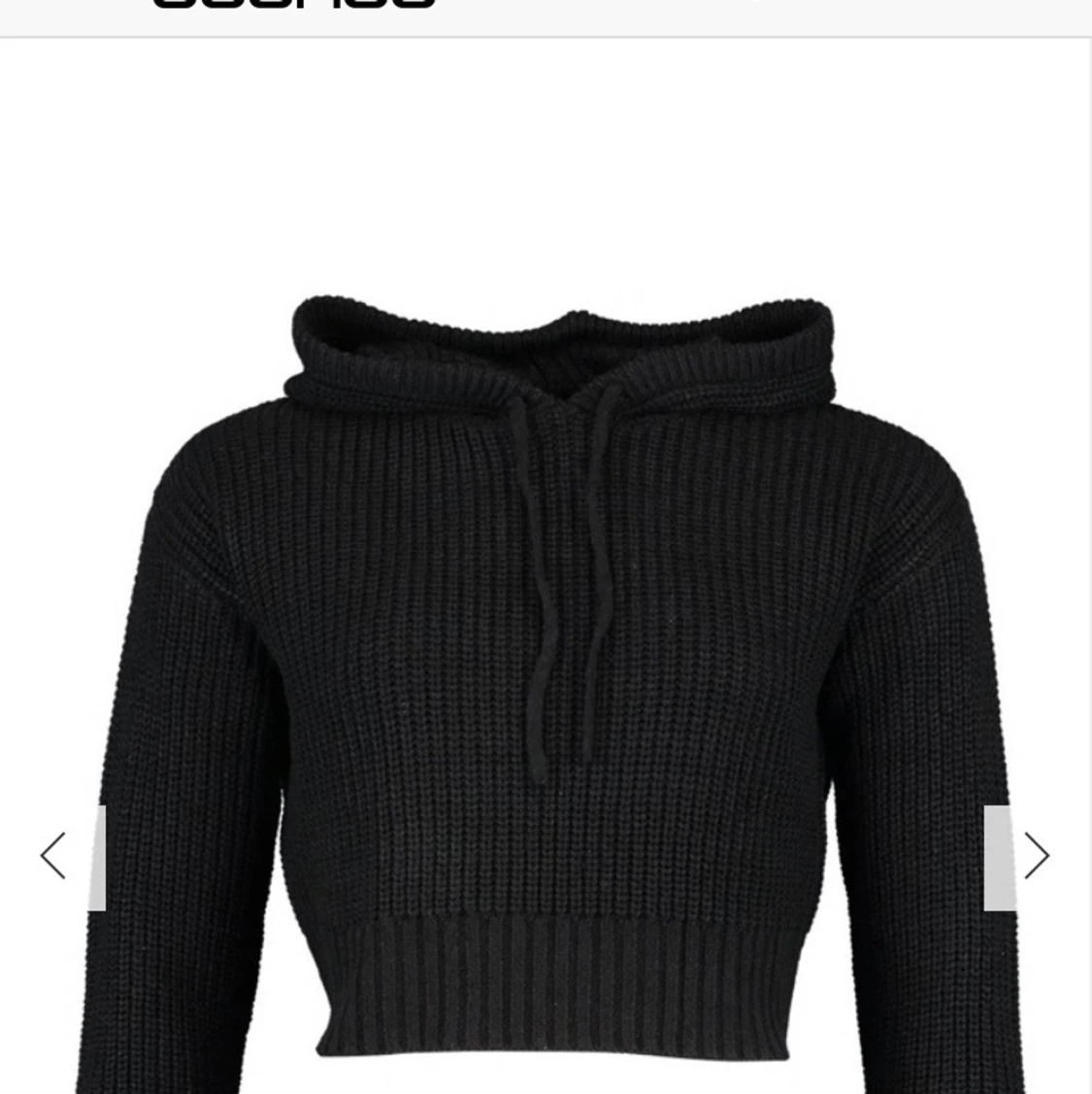 Svart stickad hoddie 